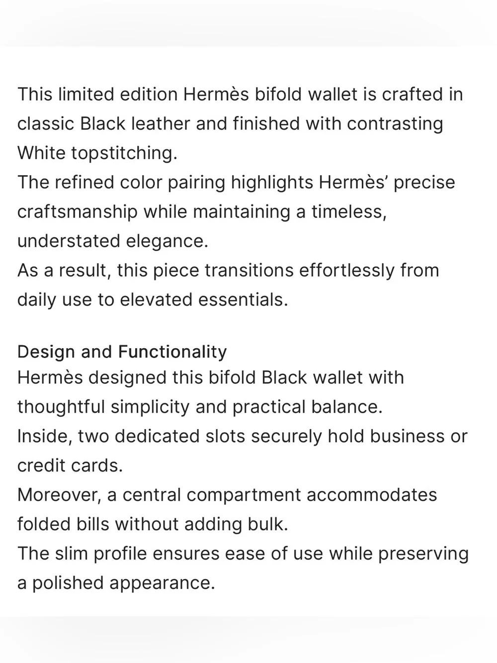 ✨Hermes Limited Edition Bifold and Card Holder Wallet Unisex